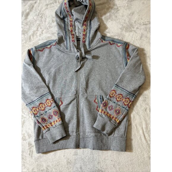 Women’s Driftwood Voyager Way Hoodie Aztec Embroidered Gray Size Small - Picture 6 of 13